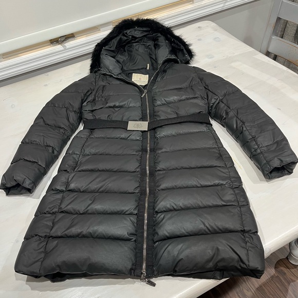 Moncler Women’s fur hood trim Mid Length Down‎ Jacket size 1 small - Picture 1 of 16